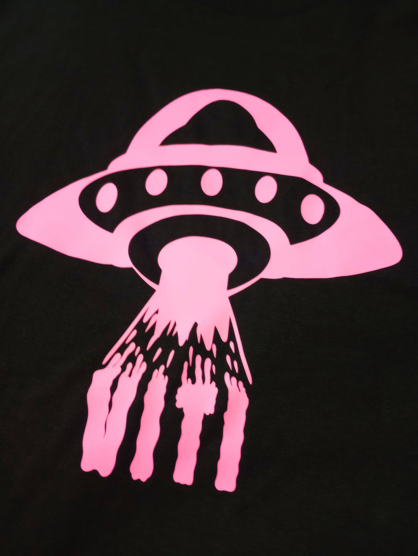 Pink UV Reactive "Viti Alien Abduction" Size Large T Shirt