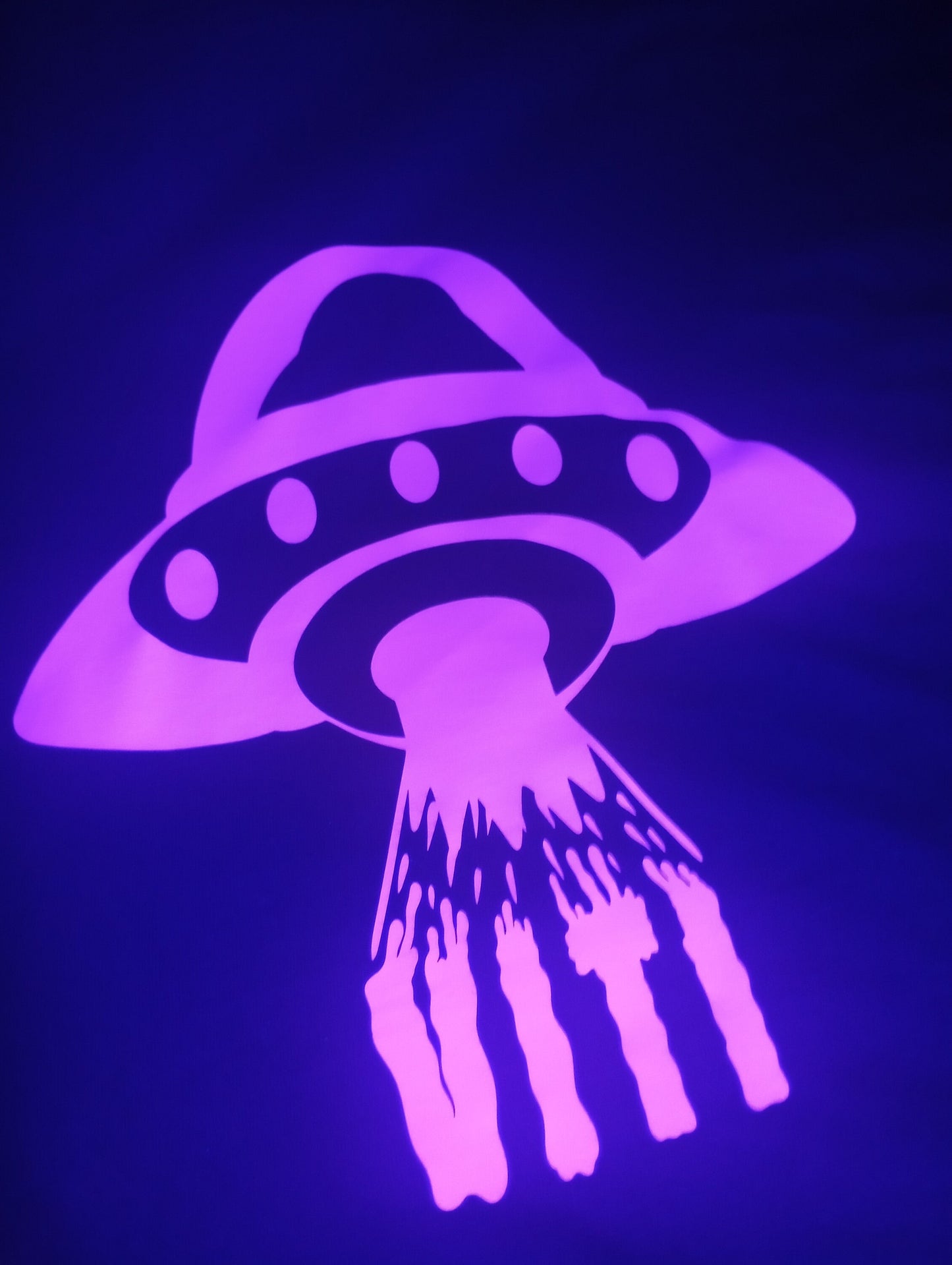Pink UV Reactive "Viti Alien Abduction" Size Large T Shirt