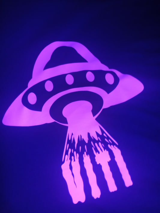 Pink UV Reactive "Viti Alien Abduction" Size Large T Shirt